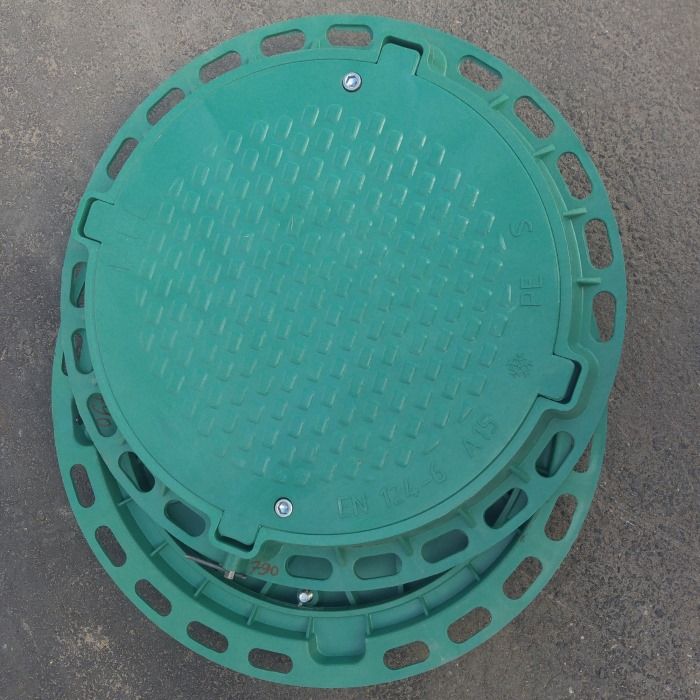 Lūka POLYMER zaļa ar slēdzi 780Plastmasas (zaļā zona, vieglā 8cm), groda vākam ar D=700